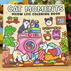 High-Quality Adult & Kids Coloring Book, Stress Relief Meow Cat Theme, Perfect Gift for Leisure Time, Daily Relaxation Activity