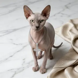 Durable Silver Pet Collar With Orthodox Cross Pendant For Cats And Dogs