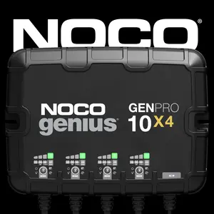 NOCO Genius GENPRO10X4, 4-Bank, 40A (10A/Bank) Onboard Marine Battery Charger, Battery Maintainer and Desulfator