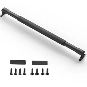 Safoner RV Screen Door Handle Grab Bar Adjustable- Durable Metal and Plastic Crossbar for Camper Entry- Reinforced Trailer Screen Door Protector Accessories, Universal Fit 21.5" to 32"- Black