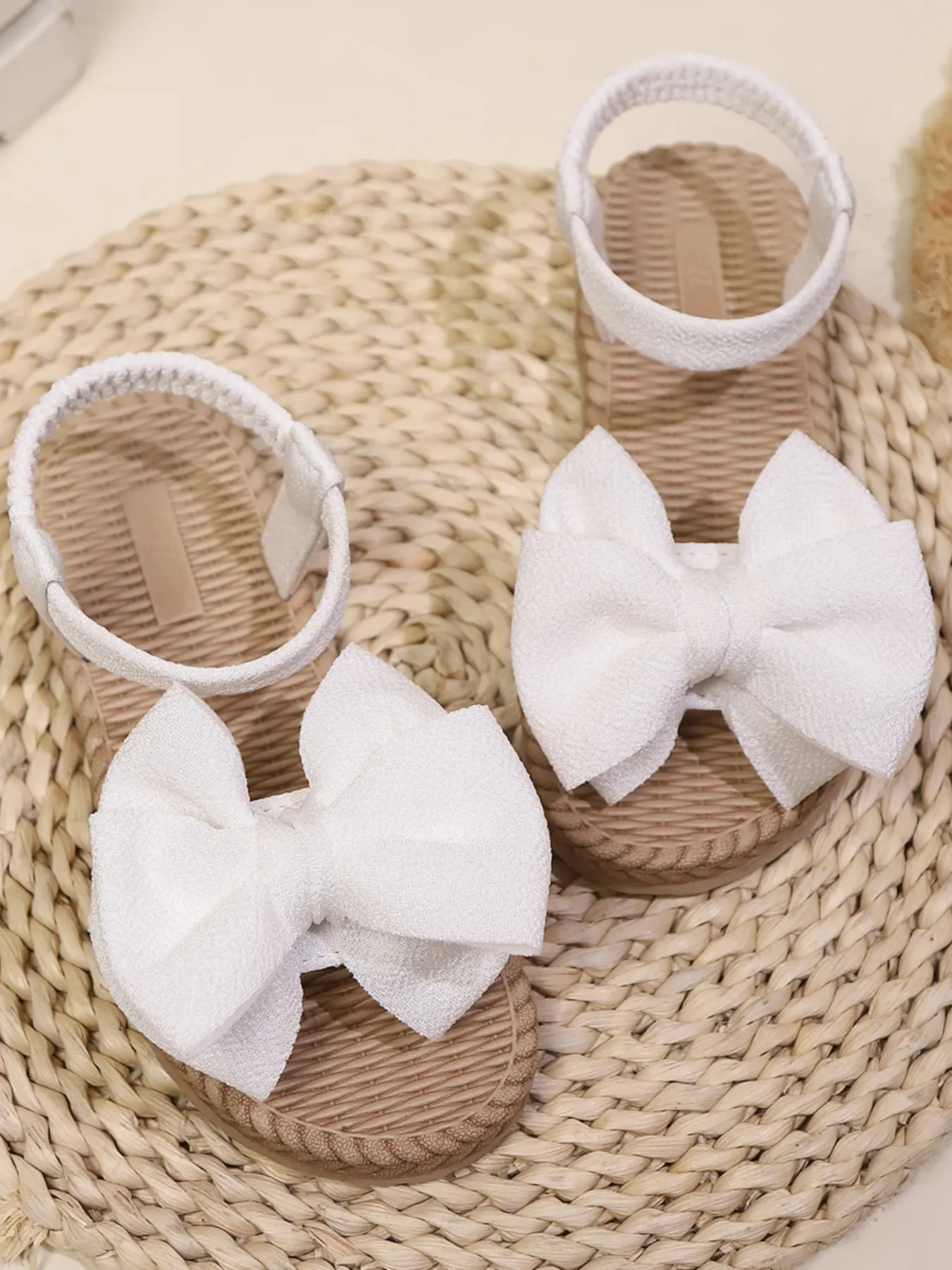 Girls' Bow Elastic Band Sandals, Cute Bow Sandals, Bowknot Design Sandals, Sweet Casual Style, Summer Sandal, Princess Sandals, Slip-On Non-Slip Soft Sole, Round Toe Open-Toe, All Match Sandals, Suitable for Daily/college/vacation