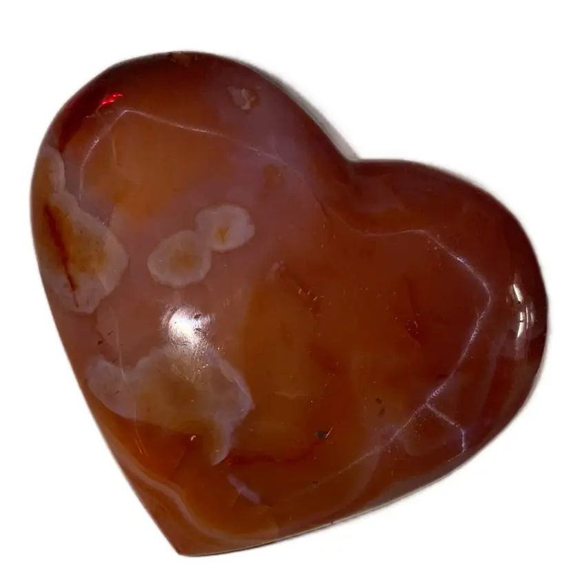 Stunning Carnelian Polished Heart with Druzy Pocket natural crystal raw