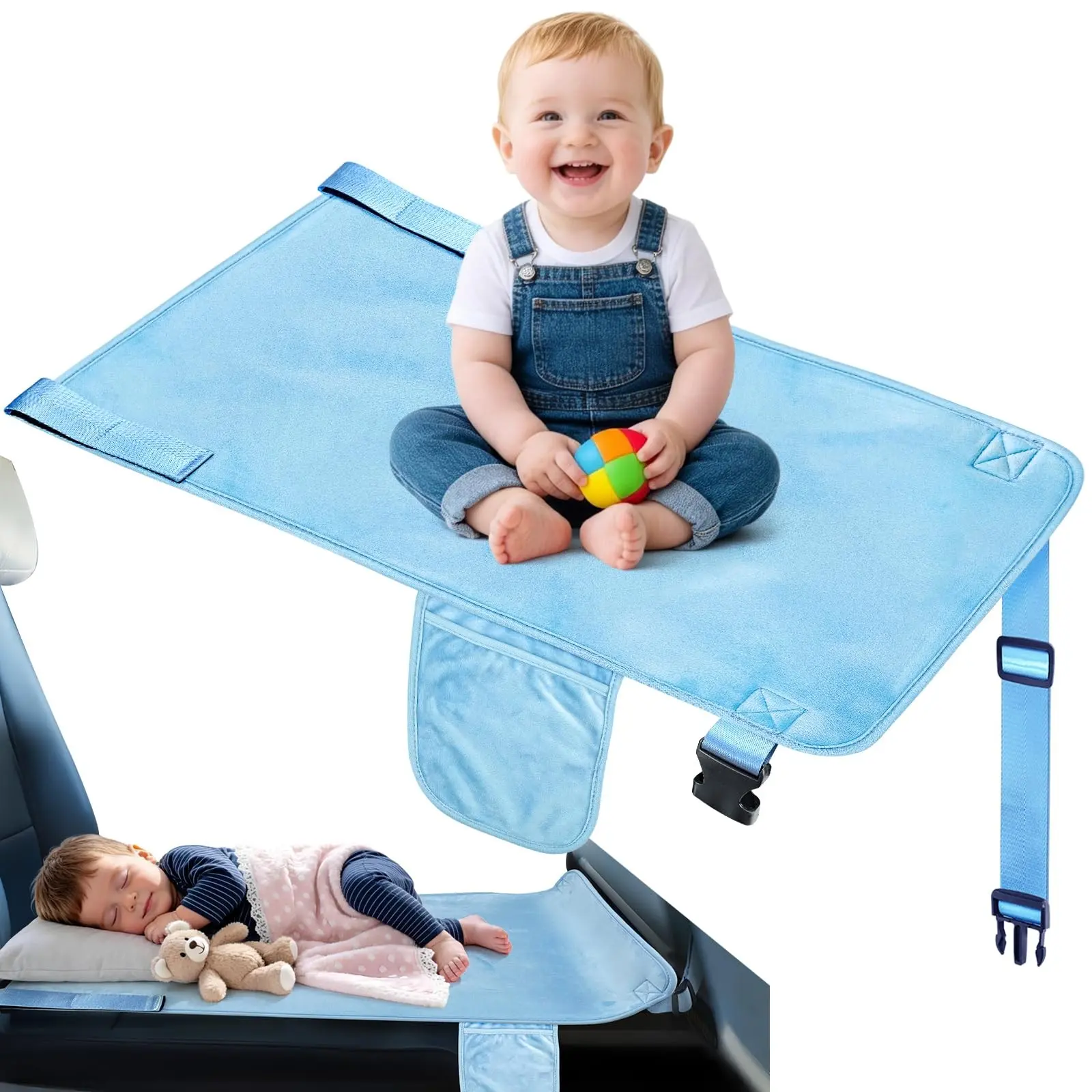 Toddler Airplane Bed, Travel Essentials for Toddlers, Plane Seat Extender for Comfortable Flights, Portable Bed for Long Trips, Traveling Bed, Foldable Toddler Bed