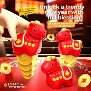 Educational Stress Relief Toy, Stretchable Coin Horse, Interactive Party Game, New Year Desk Decor, Birthday Gift for Boys and Girls