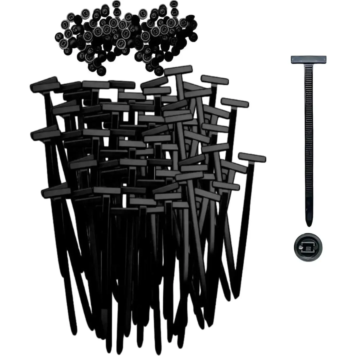 100Pcs Nylon Universal Cable Tie Buckle, Heavy Duty Self-Locking Nylon Zip Ties Holder, Multipurpose Plastic Cable Ties Tool for Car Daily Repair tensile strength