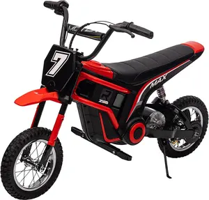 Toy car-24V Kids Electric Dirt Bike with 350w Motor | 3-Speed Adjustable Up to 14.29MPH, Max 135 Lbs | with LED Lights & Music | Off-Road Motocross Bike for Ages 8-14 Years Old, Red 7