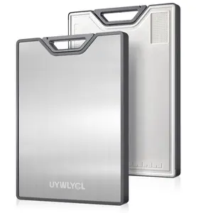 Stainless Steel Cutting Board, Double-Sided Cutting Board with Knife Sharpener, Stainless & Wheat Straw PP, Food-Grade Metal Chopping Board for kitchen, Large Size 16"x11"