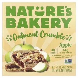 Nature's Bakery Oatmeal Crumble, Apple, 6 Packs, 1.41 oz (40 g) Each