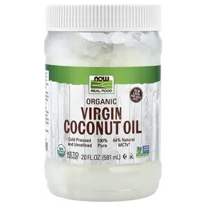 NOW Foods Real Food, Organic Virgin Coconut Oil, 20 fl oz (591 ml)