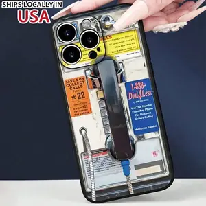 Vintage Telephone Booth Pattern Phone Case, Full Body Shockproof Phone Protective Cover, Fashion Phone Accessories Compatible with iPhone