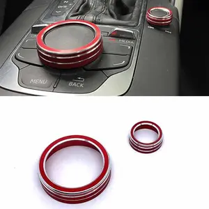 Stylish 2-Piece Car Accessories Set for Audi A3 S3, Elegant Aluminum Alloy Multimedia Knob Decor, Scratch-Resistant Volume Rings, Car Interior Accessory, Car Interior Decorative