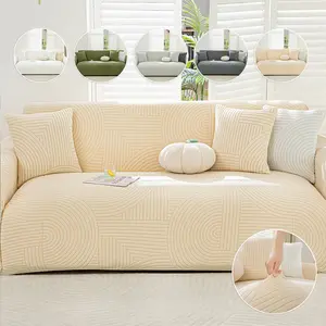 Premium Furniture Protection! Elastic Geometric Curve Sofa Cover, Stain Resistant Sofa Protector, Easy Clean Minimalist Style