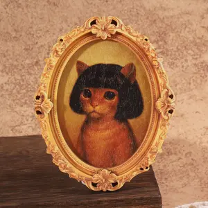 1 Count Funny Cat Magnet, Parodies of Classic Hairstyles, Mini Fridge Magnet with Wig Kitten & Haircut Design, Modern Kitchen Decor, Durable Wood Construction for Refrigerator, Fridge, Refrigerator Decorating Wooden Magnet cute meme gift Decorative