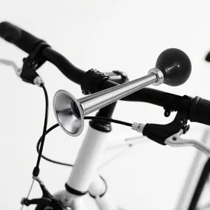 Road Bike Safety Warning Air Horn, Metal Plated 7 Inch Straight Air Horn, High-Speed Riding Large Volume Bicycle Bell Accessory