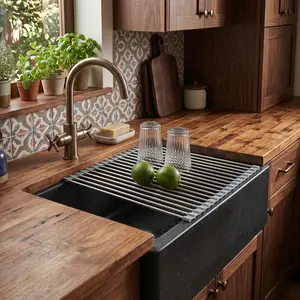 Roll Up Dish Drying Rack Over Sink Foldable Stainless Steel Dish Drainer for Kitchen Counter Storage
