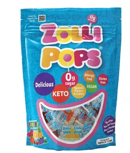 ZOLLIPOPS Lollipops, Sugar Free Candy, Allergen Free with Natural Fruit Flavor, Keto, Vegan 5.2 oz