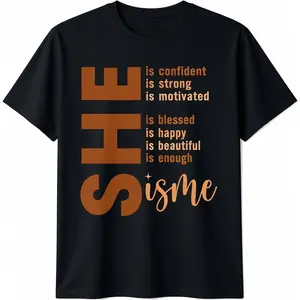 Men's 100% Cotton Short-Sleeve T-Shirt, Black History Enthusiasts' Top with Strong-Educated-Blessed Text Design, Casual Streetwear, Hand Wash Safe for Beach & Daily Wear