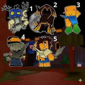 Roblox Forsaken survivors keychains Builderman Shedletsky Dusekkar Taph Two Time Chance 007n7 Elliot Guest 1337 Noob