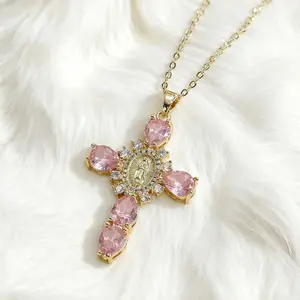 Luxury Zirconia Paved Cross Necklace with Jesus Figure - Christian Faith Pendant - Statement Jewelry Gift for Him/Her girl tiktokshopblackfriday cherries purse charm customizable name juma copper stylish hand warmer anime cosplay jewelry asandy woman coac