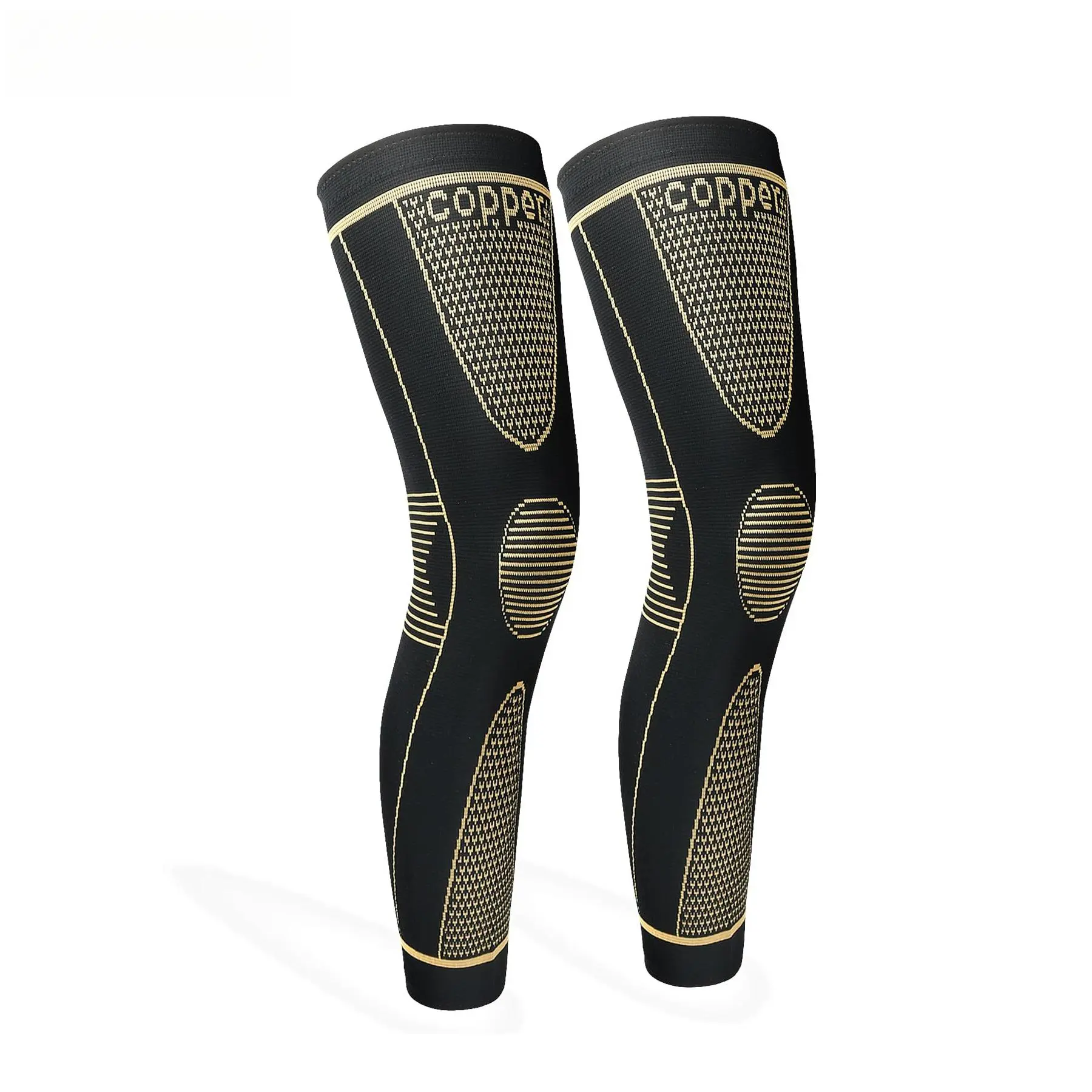 Copper Compression Leg Compression Sleeve - Copper Infused Knee Stabilizer Brace for Running, Meniscus Tear, ACL, MCL, Arthritis, Joint Pain Relief - Thigh & Calf Support for Men & Women