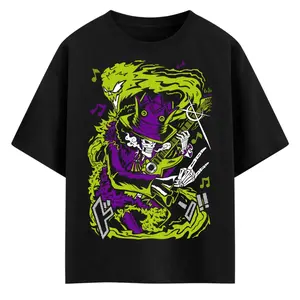 Vintage One Piece Brook Soul King Graphic Tee & Sweatshirt | Oversized Anime Streetwear Apparel | Manga Musician Guitar Merch Gift for Him