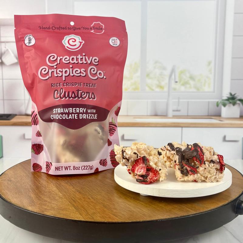 Chocolate Covered Strawberry Crispie Clusters - Trending Valentine's Day Treat | Dark Chocolate & Real Strawberries