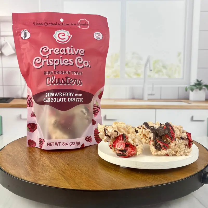 Chocolate Covered Strawberry Crispie Clusters - Trending Valentine's Day Treat | Dark Chocolate & Real Strawberries