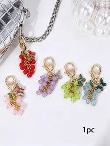 Butterfly Grape Bag Charm Three-Dimensional Simulated Grape Beads Multiple Colors Available Fresh Color Scheme Vitality And Cuteness Gentle And Fresh For Bag Key Earphone Box Friendship Bag Charms Bag Charm Keychain