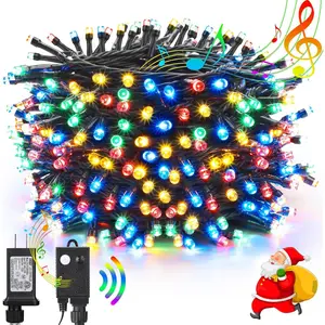 82ft 200 LED / 131ft 350 LED Outdoor Christmas Lights - 8 Modes, with Music Sync & Motion Sensing Functions, Multi-Color Lighting, for Christmas Tree, Family Parties, Courtyards, Bedrooms, Home Gatherings & Holiday Decorations