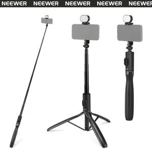 NEEWER PA987 67" Selfie Stick Tripod with Light & Remote,with 1/4" Thread & Cold Shoe Mount, Compatible with iPhone/Android,  Extendable Portable Travel Phone Holder Stand for Video Recording Filming tiktokshopspringglowup summervibes
