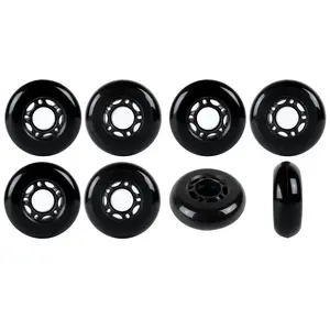 Player's Choice Roller Hockey Wheels - 5-Spoke Hub 68mm 82A Black (8-Pack)