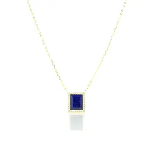 Square Lapis Lazuli Necklace