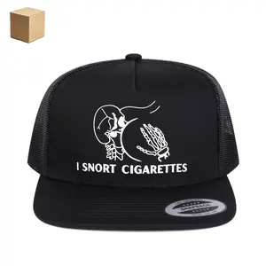 "DEAD MAN VIBES" Skeleton Graphic Trucker Hat, High-end Adjustable Dark Street Style Cap, Sunscreen Leisure Hat for Spring Autumn Travel, Beach & Punk Streetwear fathersday‌ gift