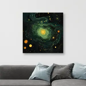 212 MAIN Illuminated Galaxy Universe Artwork Wall Photo Print - 32x32 in., Artistic Space Room Home Decor Decoration (Pictorem C1RC3232XBI3WF)