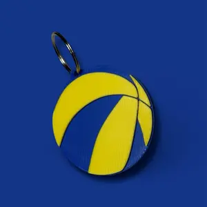 Haikyu! Anime Volleyball 3D Printed Keychain - Blue and Yellow Design for Fans