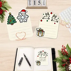 YOOMA Charming Holiday - Themed Sticky Notes Set: Santa - Hat Snowflake, Reindeer & Tree Designs - A Great Gift, Schedules,100-Pack with100pcs Stickers+3pcs Mental Note Card Clip, Notepads,  Adorable Shapd Sticky Notes - Perfect for Organizing Tasks