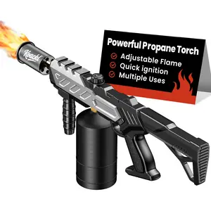 Powerful Culinary Propane Torch, Bacon Blow Torch with Adjustable Flame, Flamethrower Kitchen Torch Gas Welding Kits for Grill, BBQ, Searing Steak, Ice Melt, Camping & Charcoal Torch Lighter(Tank Not Included) Utensils