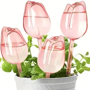 Tulip Design Plant Watering Bulb, 4 Countsset Narrow Outlet Design Watering Bulb, Suitable for Indoor and Outdoor Plants