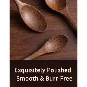 Natural Long Handle Wooden Spoons Set Kitchen Utensils for Rice Soup Jam Honey