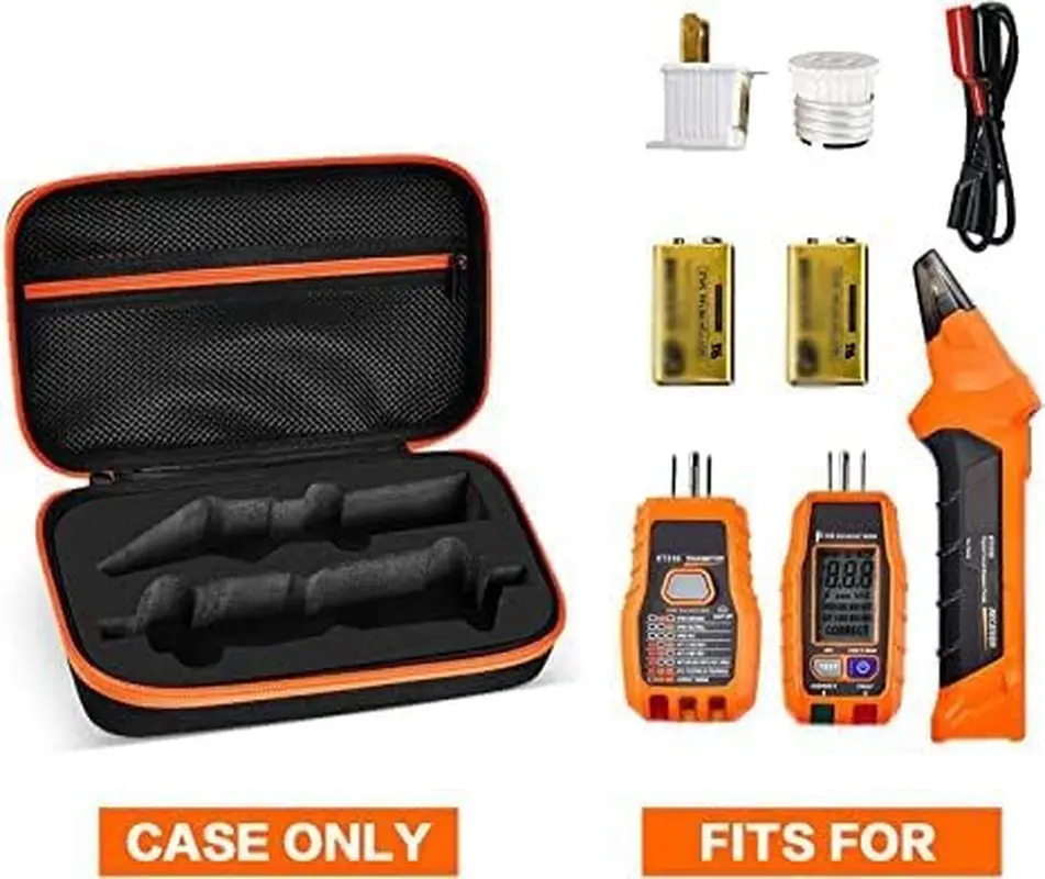 Hard Carrying Case Compatible with Klein Tools ET310/80041/RT250, Case Only | Foam Cutouts for Circuit Finder, Outlet Repair Kit and GFCI Tester, Tool Bag Storage for Electricians, Diyers and Home Repair