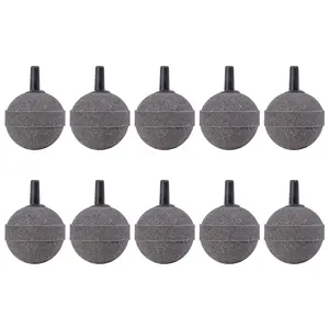 Aqua Dream 10-Pack 25mm Carborundum Air Stone Bubblers for Fish Tank Aeration High-Density Oxygen Diffuser Universal 4mm Connector