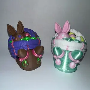 Easter Basket Snail Puff (Straw Buddy, Clicker, and Articulated Flexi) 3D Printed