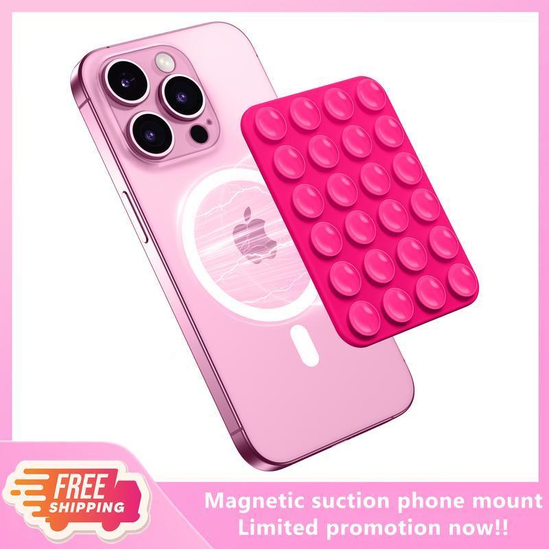 Magnetic Suction Cup Phone Mount | Detachable Suction Phone Grip | Hands-Free MagSafe Suction Mount for Phone Accessories Metal NO-Stick Hot Pink.Phone Accessories for iPhone & Android Magnetic Suction Cup Phone Mount | Detachable Suction Phone Grip | Hands-Free MagSafe Suction Mount for Phone Accessories Metal NO-Stick Hot Pink.Phone Accessories for iPhone & Android