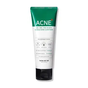 [SOME BY MI] AHA BHA PHA 30 Days Miracle Foam 100ml, Made from Tea Tree Leaf for Acne Prone Skin, Daily Acne Face Wash for Removing Sebum and Dead Cells, Korean Skin Care