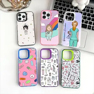 Nurse Medical Medicine Health Heart Phone Case Holographic Silver Phone Case for iPhone17 16 15ProMax – Iridescent Rainbow TPU Shockproof Anti-Fingerprint 2026 New Gift for Women men