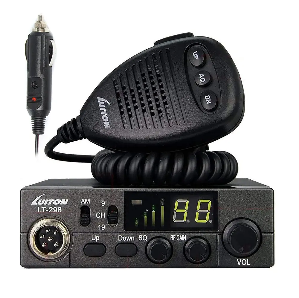 LUITON LT-298 40 Channel Metal CB Radio Vehicle Accessory, Compact Design, Car-Mount Speaker, Multi-Tuner Antennas, External Speaker Jack, Large Easy-To-Read LED Display, 12V & 24V Universal for Trucks, RVs