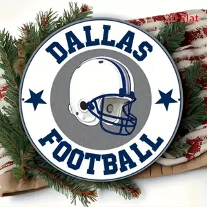 Vintage Dallas Cowboys 8x8 Inch Aluminum Wall Sign with Classic Helmet Design, Durable Man Cave Decor and Sports Fan Gift for Home Bar Garage