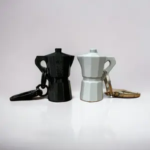 Mini Moka Pot Keychain - 3D Printed Coffee Lover Gift