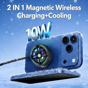 Magnetic Phone Charger & Cooler, Fast Cooling with 10W Wireless Charging, RGB Light & Temp Display for iPhone 17/16/15/14 MagSafe, Android