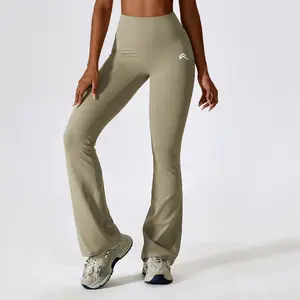 Oner Women's High Waist Yoga Leggings Flared Tummy Control Quick Dry Elastic Workout Pants